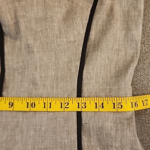 10P Ann Taylor geometric print linen blend sheath dress multi-color gray+black - Picture 11 of 13